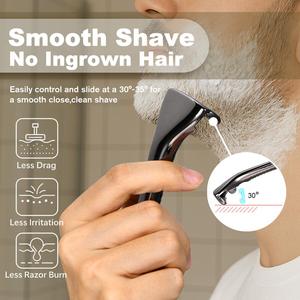 2025 новый дизайн магнитная головка Мужская металлическая Безопасная бритва односторонние перьевые лезвия с пластиковой дорожной сумкой - Product Image 5