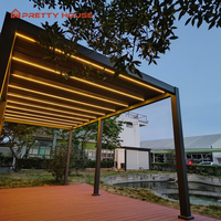 Gazebo de jardin étanche à la pluie Pergola à persiennes électrique en aluminium étanche avec ouverture motorisée Pergolas de gazebo de toit à persienne