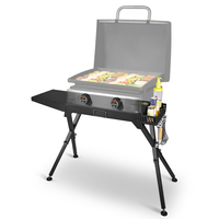 Cadre de support de plaque de cuisson Table de gril portable de table pour le camping de gril de cuisson en plein air