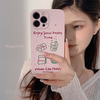 Coque de téléphone en TPU rose et violet style Ins, en forme de burger, pour 18 Pro Max/16/15, coque intégrale souple antichoc