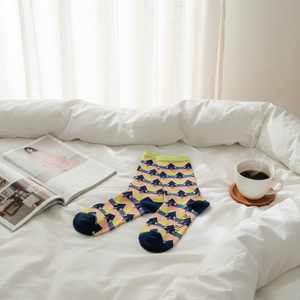 Men's Breathable Dress <strong>Socks</strong> - Mid Calf Crew for <strong>Sweaty</strong> Feet with Nature Tree/Tent Patterns - Product Image 6