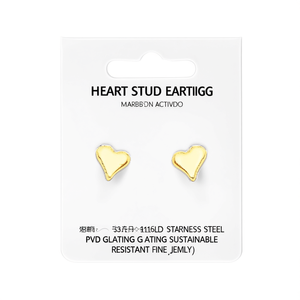 Boucles d'oreilles en forme de cœur en acier inoxydable 316L avec placage or PVD, bijoux fins durables et résistants - Product Image 2
