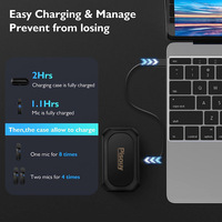 Microphone sans fil Lavalier PISOUY avec boîtier de charge léger pour conférence et vidéo/diffusion en direct sur iPhone et iPad