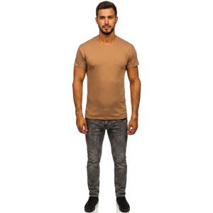 T-shirts pour hommes à manches courtes en coton avec logo brodé imprimé style décontracté Vêtements d'été personnalisés Col rond T-shirt homme Streetwear - Product Image 1