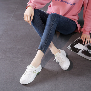 Chaussures de sport d'été tendance pour femmes 2025 – Baskets décontractées en cuir PU blanc avec semelle plate et design imperméable - Product Image 5