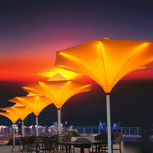 Ligne de jardin de <span class=keywords><strong>tulipe</strong></span> ronde, océan fin résistant aux UV piscine <span class=keywords><strong>parapluie</strong></span> électrique avec Parasol Led pour Villa - Product Image 1