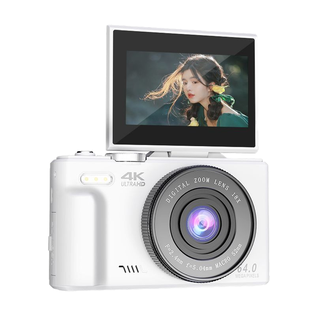 Factory 64MP High-Resolution Digital Video Camera with 180° Flip Screen SPRITE GROUP LED Light for Vlogging 4K Video Recording