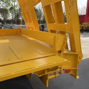 100 Ton Tri Axle Extendable Low Bed Trailer Low Boy Truck Semitrailer Low Flatbed Semi Trailer