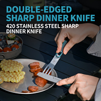 Ensemble de couverts de camping 3-en-1 détachable Xhandle MT-32 en acier inoxydable, cuillère, fourchette, couteau, portable, pour pique-nique en plein air, EDC