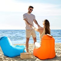 Canapé-lit d'extérieur gonflable WOQI style tonneau à bière, quatre saisons, avec tissu polyester et rembourrage en coton, portable pour adultes
