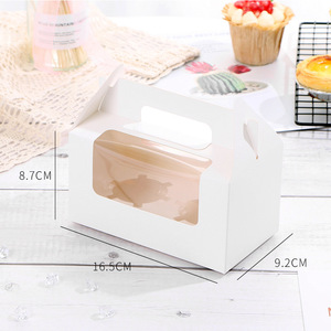 Cupcake bánh mì tráng miệng đóng gói giấy Hộp Quà Tặng thực phẩm các tông gói thực phẩm hộp bánh với cửa sổ tùy chỉnh giá rẻ thư mục dùng một lần - Product Image 5