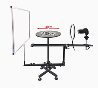 Stand Display Putar 360 Derajat Horizontal Vertikal 40/60cm Baru, Platform Fotografi, Photo Booth, Meja Putar Dua Sumbu