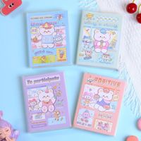 Carnet à couverture PVC 100K, 82mm*112mm, 80GSM, 100 feuilles, motif ours mignon, ligné, mini format de poche, 480 pièces/carton, vente en gros
