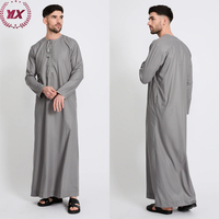 Amantobe Qamis Premium pour hommes Vêtements islamiques pour hommes Design gris sauge Accessoires musulmans traditionnels