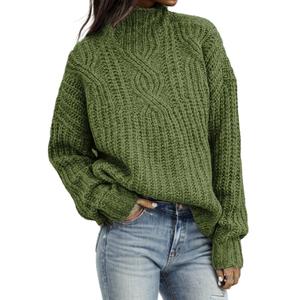 Suéter Casual de Manga Larga con Cuello Alto y Color Sólido para Mujer, Precio al por Mayor, Moda - Product Image 1