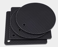 Sous-plats en silicone résistants à la chaleur au design moderne, antidérapants, formes rondes et carrées, diamètre 18 cm, protection pour table de salle à manger