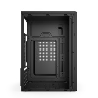 Casing PC Micro ATX ITX ES-GAMING Hitam Mid Tower untuk Komputer Desktop, Kabinet Metal untuk Gaming & Kantor