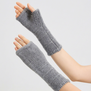 Gants en laine et cachemire tricotés blancs, longueur poignet, thermiques, hiver, style décontracté uni - Product Image 3
