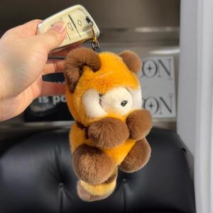 Llavero de piel auténtica de <span class=keywords><strong>panda</strong></span> rojo para niños, colgante para llaves de coche que brinda confort - Product Image 5