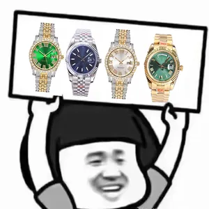 Reloj de pulsera con diamantes de moissanita para hombre, de lujo, dorado y plateado, original, hip hop