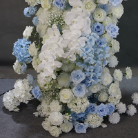Ensemble de produit fini pour arche de mariage bleue, fleurs artificielles en soie, ciel étoilé, scène d'accueil, accessoires de photographie