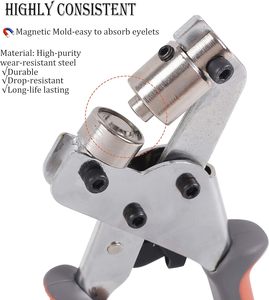 <strong>Grommet</strong> <strong>Tool</strong> Kit Handheld Hole Punch Pliers Portable <strong>Grommet</strong> Hand Press Machine Manual Puncher for Silver <strong>Grommets</strong> of 3/8 Inch - Product Image 3