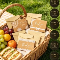 Sobres de Papel Kraft con Tarjetas de Agradecimiento, Empaque de Regalo Impreso Personalizado para Pedidos de Pequeñas Empresas