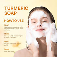 Jabón Artesanal de Cúrcuma, Quercetina, Papaya y Naranja Dulce, Limpiador Herbal para la Limpieza Facial y Corporal