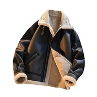 2025 vente chaude hommes hiver doublé polaire épaissi décontracté fourrure coupe ajustée col rabattu coton-rembourré veste