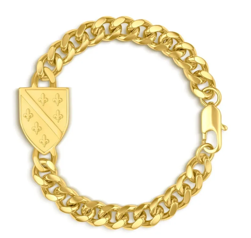 Bosnian Shield Bracelet 316L Stainless Steel PVD18k Gold Plated Bosnia and Herzegovina Coat Of Arms Balkan Culture Jewelry