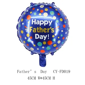 Grosir 18 inci balon Foil hari ayah bahagia Spanyol Feliz Dia Super Papa bintang bulat berbentuk persegi balon Hari Ayah