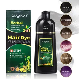 2021 OEM Augeas יצרן מהיר 5 דקות אמוניה משלוח קבוע צמחים טבעי בלונד חום שחור צבע לשיער שמפו