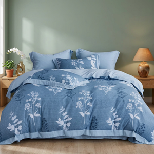 Cubierta de edredón de verano antibacteriano de estilo americano sólido de terciopelo de leche grueso de lujo ligero juego de cama tamaño King microfibra - Product Image 2