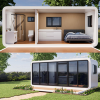 Mini-villa/appartement de jardin extérieur de 20 pieds à assemblage rapide, structure en acier moderne de luxe, écologique, type conteneur, maisonnette Apple