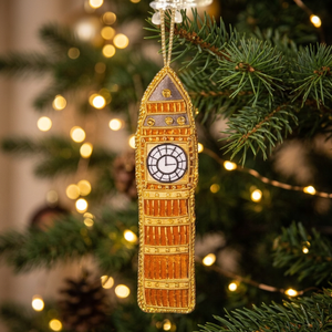 Adorno de Árbol de Navidad de Lujo Hecho a Mano con Bordado Zari en Forma de Árbol, Estilo Tradicional, Accesorios para Soporte de Árbol de Navidad, Stonecraft International - Product Image 3