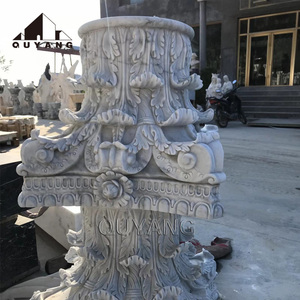 QUYANG Villa di lusso all'aperto grande decorazione della casa colonna di marmo di <span class=keywords><strong>Carrara</strong></span> scultura in pietra pilastro romano in <span class=keywords><strong>vendita</strong></span> - Product Image 2