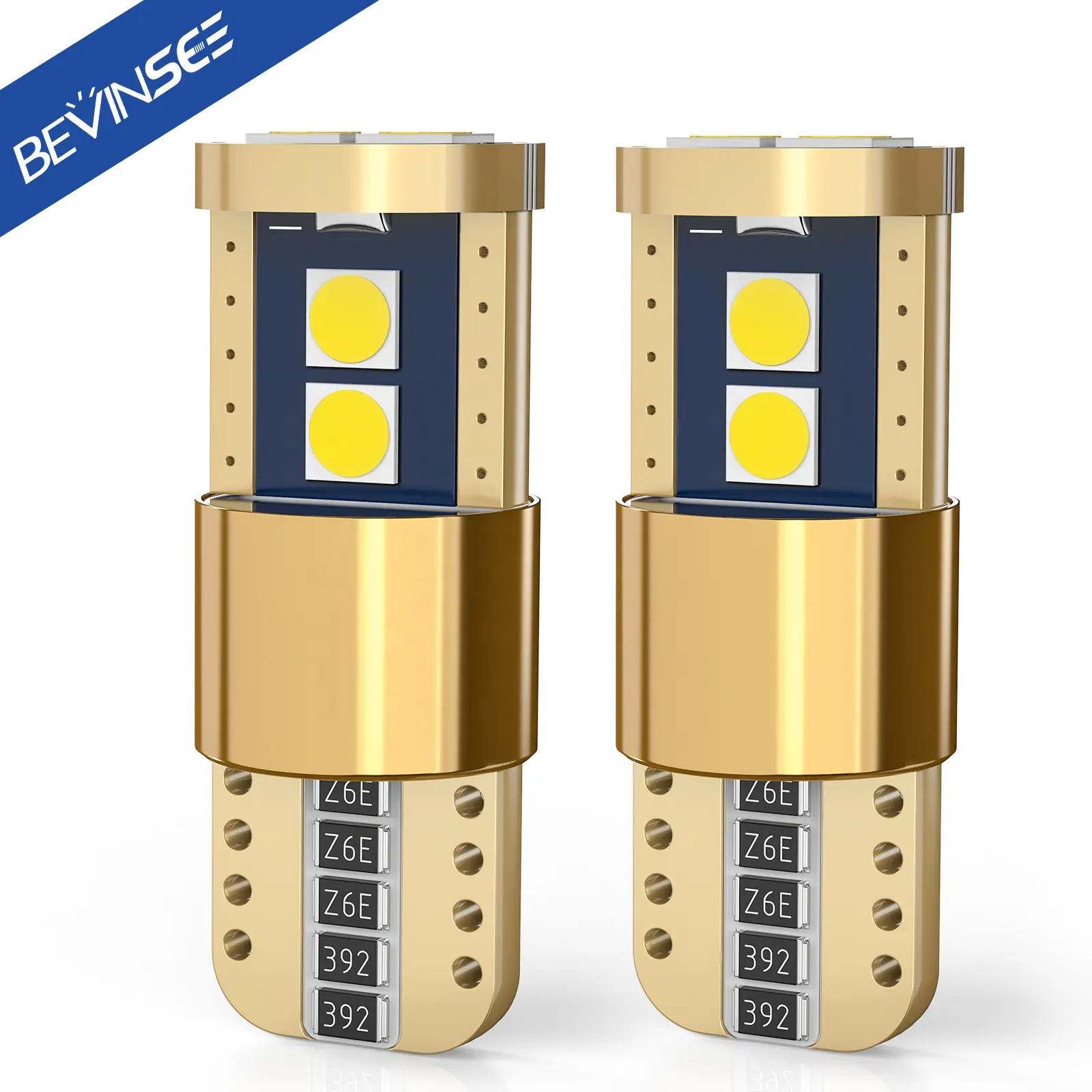 Bevinsee 2 Pcs T10 W5W 194 LED Bulbs High Power Chip Instrument Lights White Beam 6500K