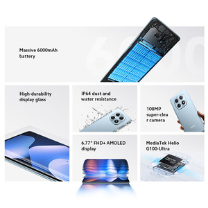 Xiaomi redmi Note 15 4G สมาร์ทโฟนเวอร์ชั่นสากลกล้อง108MP 6.77 "AMOLED MTK Helio G100-Ultra OCTA Core 6000mAh 33W มีสินค้าในสต็อก - Product Image 2