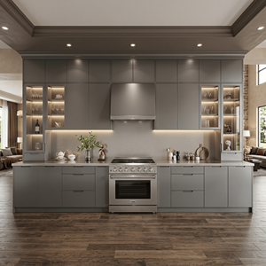 <span class=keywords><strong>Meuble</strong></span> de <span class=keywords><strong>cuisine</strong></span> moderne en acier inoxydable SS304, étanche, de forme linéaire, respectueux de l'environnement, pour zone de préparation des repas - Product Image 2