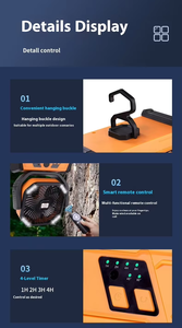 Ventilador de Camping de Emergencia de 20000mAh con Luz, Carga USB Tipo-C, Control Mecánico de 4 Velocidades, Portátil para Auto, RV y Hotel - Product Image 4