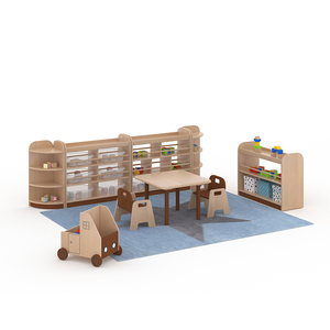 Montessori Nursery Kid Furniture Kindergarten Preschool Daycare Set Solid Wood Child Science <b>Study</b> <b>Table</b> and Workshop Chair Set - Product Image 5
