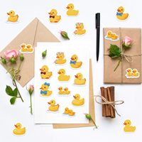 Autocollants animaux canard découpés à la forme, imperméables et durables, impression personnalisée, pelliculage mat/brillant, prêts à expédier, 500 pièces par rouleau