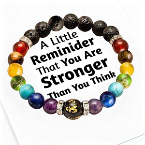 Bracciale 7 Chakra con Biglietto Esplicativo per Uomo e Donna in Cristallo Naturale per la <span class=keywords><strong>Guarigione</strong></span> e l'Ansia Gioiello Mandala Yoga Meditazione Idea Regalo - Product Image 2
