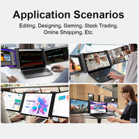 Moniteur portable 15,6 pouces à triple écran pour ordinateur portable, écran IPS 1080P, extension d'écran pour le trading avec protection par brevet