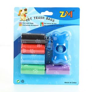 Bone-shaped Pet Poop Bag Holder, 6 Rolls of Printed Dog Waste Bags, Dispenser for Poop Bags - Product Image 3