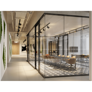 <span class=keywords><strong>Cloison</strong></span> en verre sans cadre en aluminium panoramique au design moderne pour supermarché, durable et insonorisante - Product Image 1