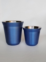 Tasses à café expresso en acier inoxydable à double paroi de 80 ml, 240 ml, verres à shot en métal réutilisables de 160 ml pour café, thé, boissons, empilables