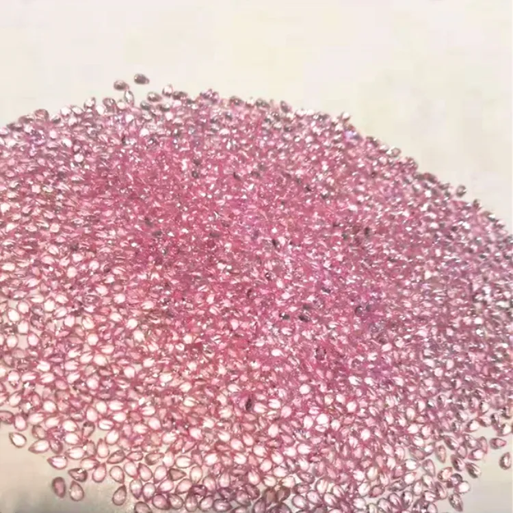 مصنع الجملة داينتي مجوهرات جانبية صغيرة حجر الكمثرى شكل 1.5x2.5 مللي متر الطبيعية الياقوت الوردي أحجار كريمة مفكوكة