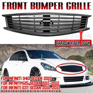 Parrilla Delantera Negra/Estilo Fibra de Carbono para Infiniti G37 2010-2013 G25 2011-2012 Q40 2015 Sedán de 4 Puertas, Parrillas Deportivas - Product Image 1