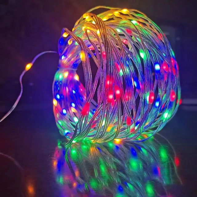 Smart RGBIC LED Fairy String Light IP65 USB Music Magic Leather Garland Lamp Remote Control Christmas Tree Decorative Lighting